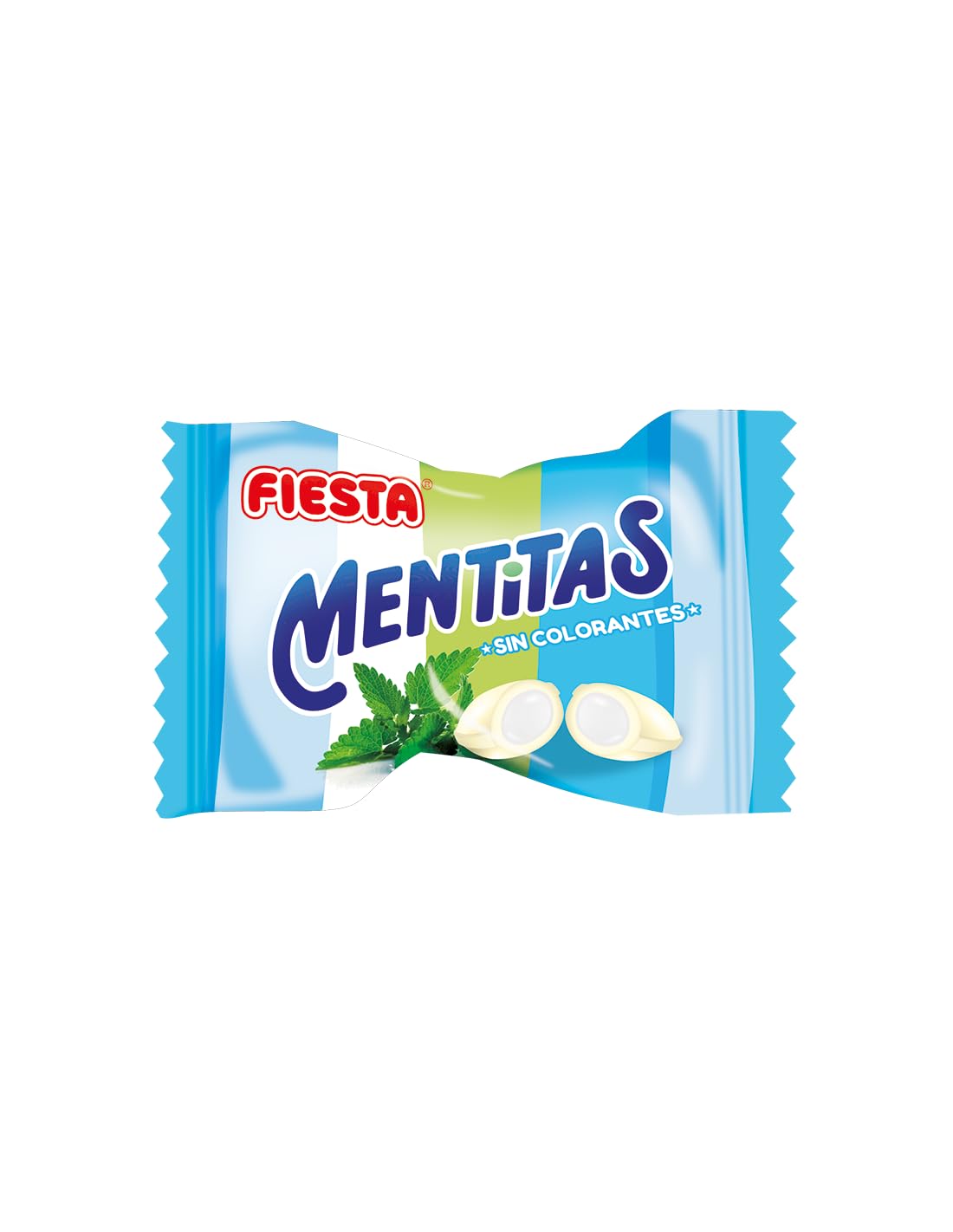 Mentitas Menta FIESTA - Bolsa 270 Unids. - Caramelo Duro Relleno de Masticable Sabor Menta - MENTITAS