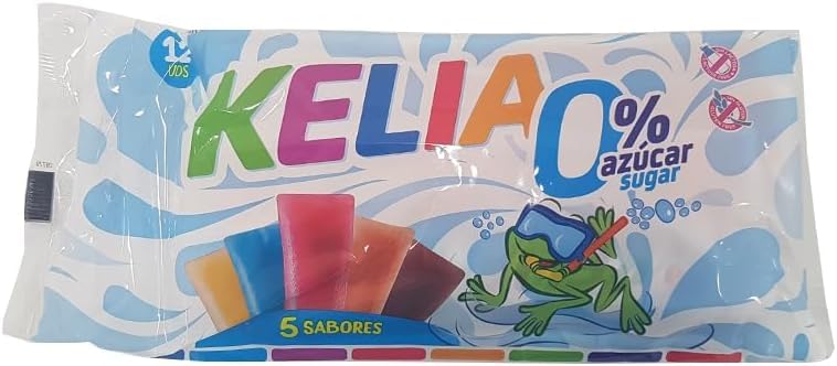 Flash Helado Kelia Palotes - Pack de 60 Polos Congelables | Sabores Variados: Cereza, Naranja, Fresa, Melocotón y Manzana | Apto para Veganos | Ideal para este Verano