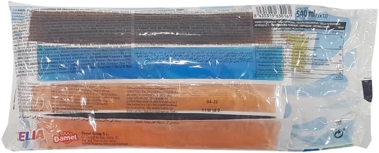 Flash Helado Kelia Palotes - Pack de 60 Polos Congelables | Sabores Variados: Cereza, Naranja, Fresa, Melocotón y Manzana | Apto para Veganos | Ideal para este Verano