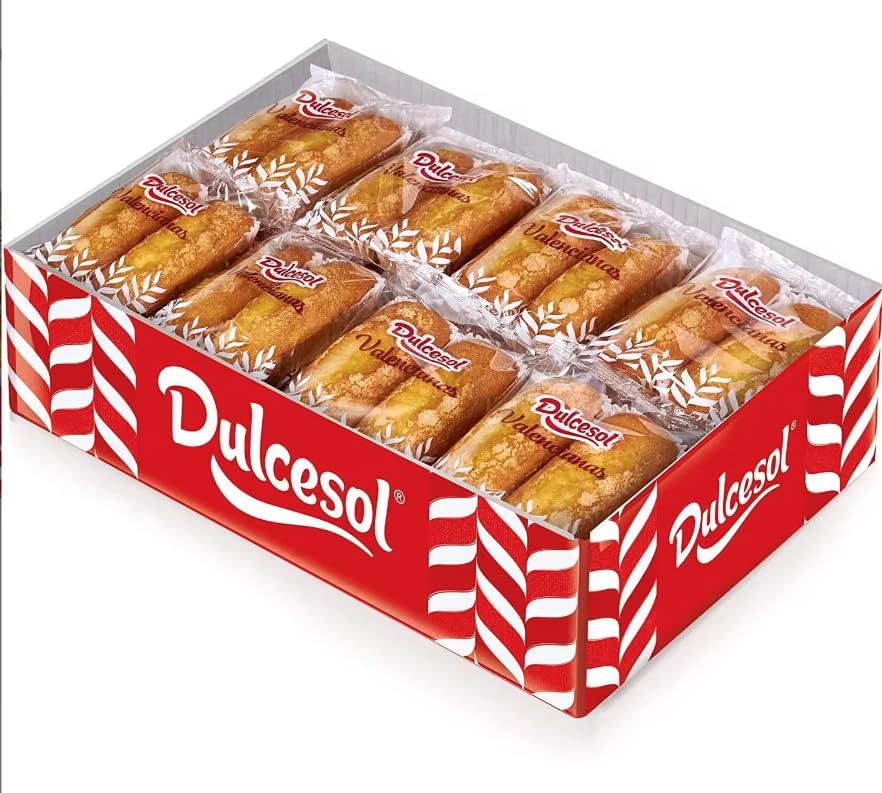 Magdalenas Valencianas Dulcesol Envueltas individualmente 1,89Kg - 30 unidades - Valencianas Tradicionales - Magdalenas Tiernas