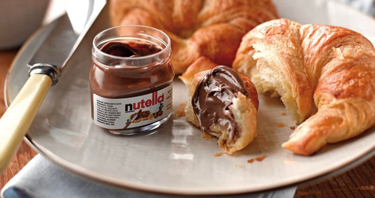 FERRERO - Nutella Botes miniatura de cristal, set de 26 unidades de 25 g, crema de avellanas y chocolate para untar - Pack Promoo