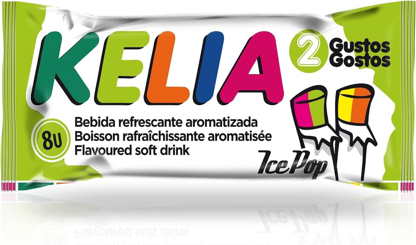 Flash Helado Kelia Palotes - Pack de 60 Polos Congelables | Sabores Variados: Cereza, Naranja, Fresa, Melocotón y Manzana | Apto para Veganos | Ideal para este Verano