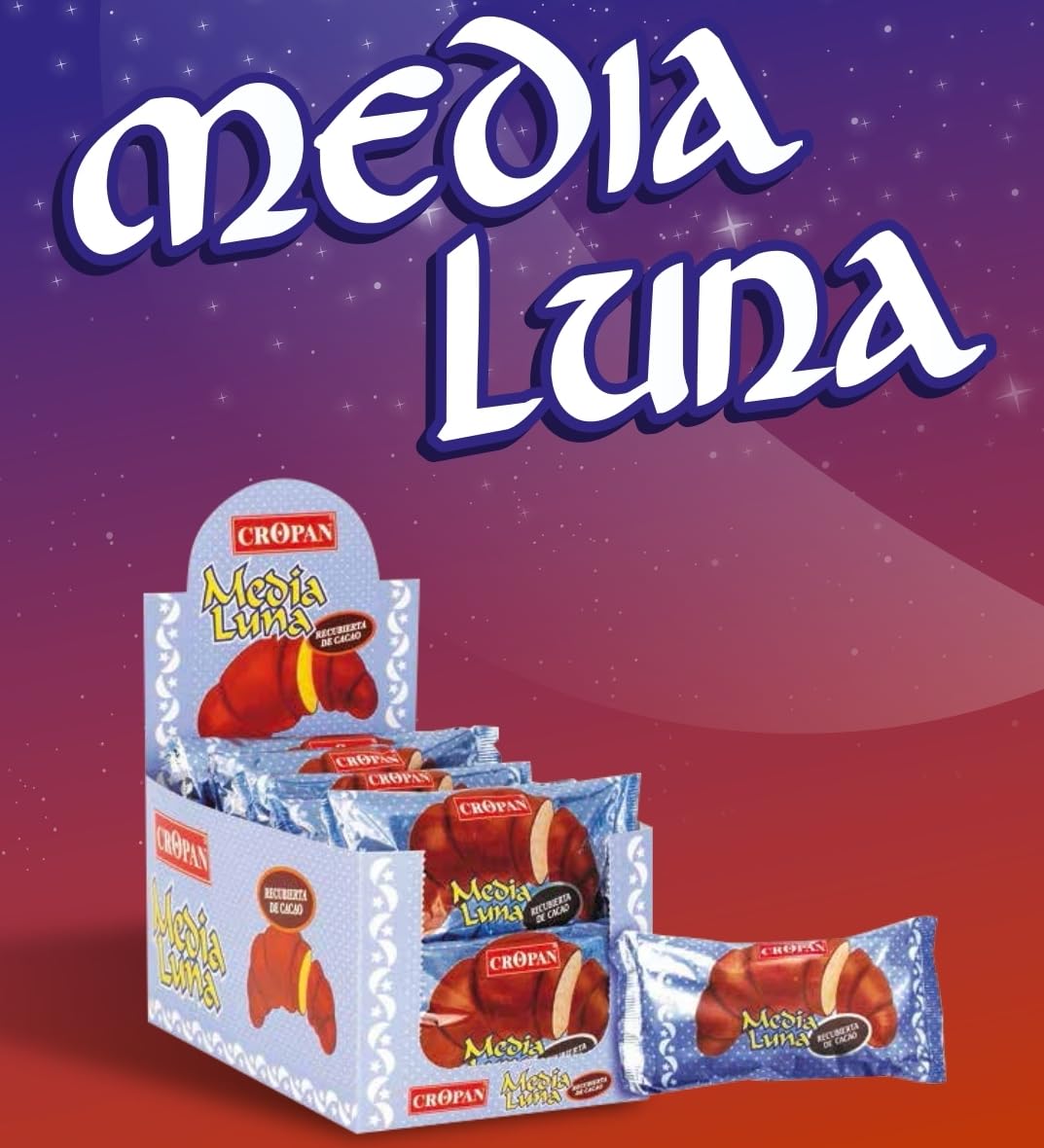 Media Luna Chocolate Cropan - Pack de 12 Medias Lunas Recubiertas de Chocolate