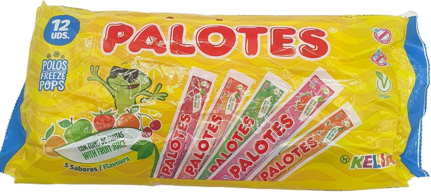 Flash Helado Kelia Palotes - Pack de 60 Polos Congelables | Sabores Variados: Cereza, Naranja, Fresa, Melocotón y Manzana | Apto para Veganos | Ideal para este Verano