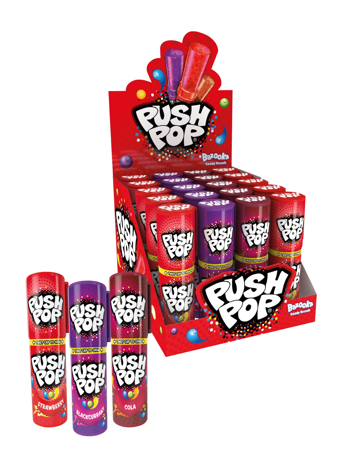 MIGUELAÑEZ caramelo duro push up sabor fresa , 15 gr ( Paquete de 20)