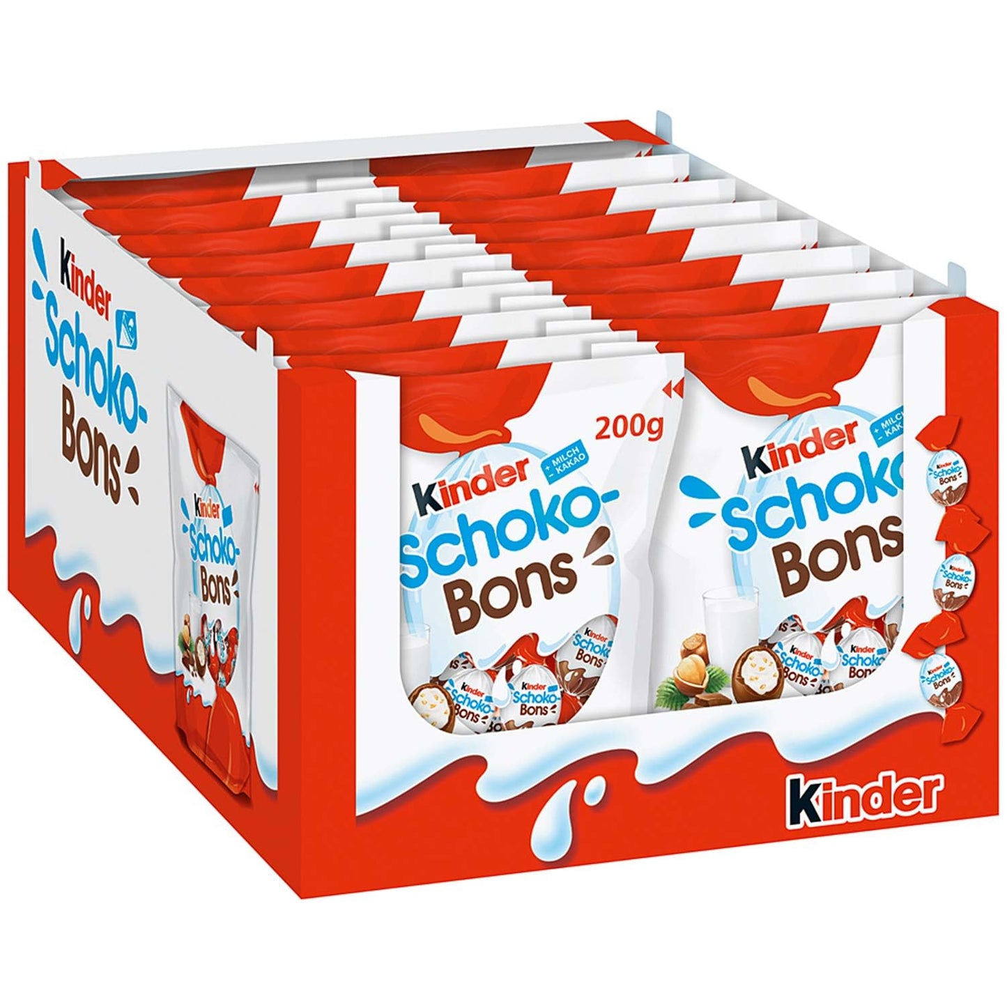 Huevos Kinder Shocobons Chocolate - Caja con 5 Bolsas de 200 gramos de Kinder ShocoBons Chocolate con LECHE - 165 Huevos Kinder ShocoBons