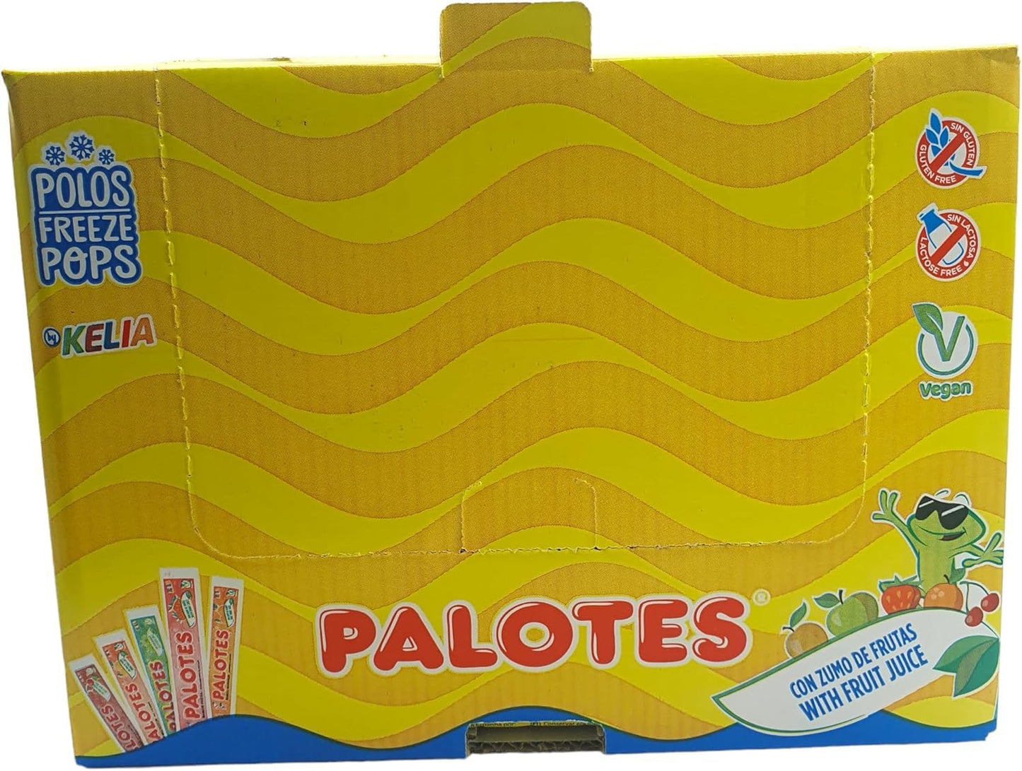 Flash Helado Kelia Palotes - Pack de 60 Polos Congelables | Sabores Variados: Cereza, Naranja, Fresa, Melocotón y Manzana | Apto para Veganos | Ideal para este Verano