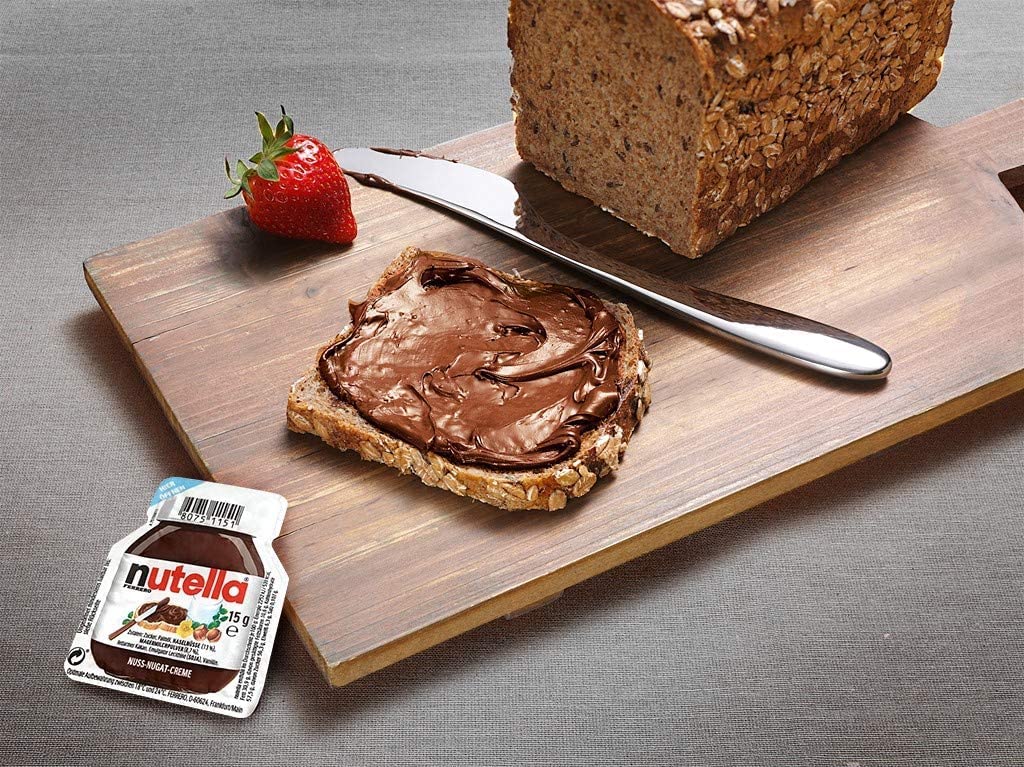 FERRERO - Nutella en monodosis, set de 40 unidades de 15 g, crema de avellanas y chocolate para untar - Pack Promoo