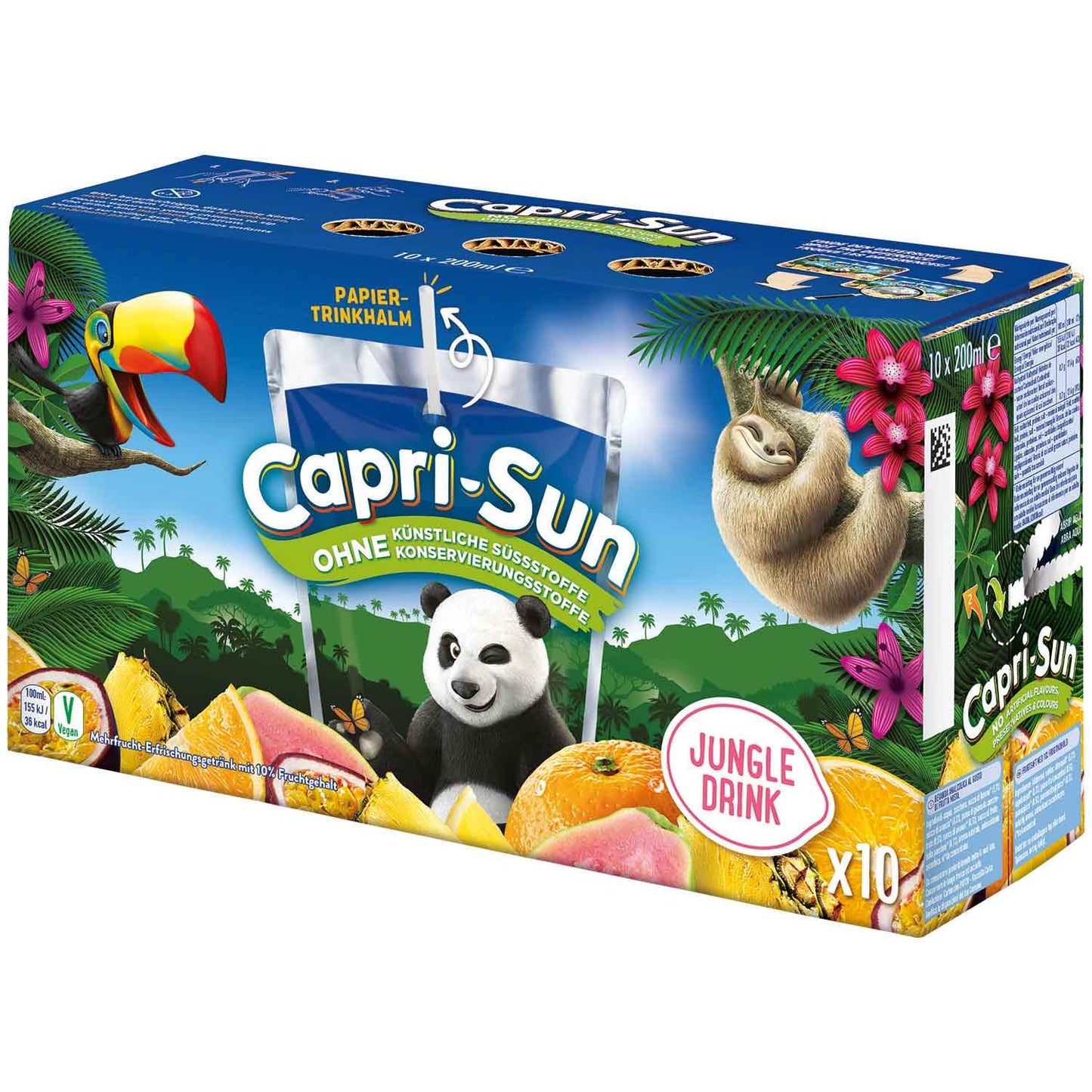 Capri-Sun Jungle - Bebida de Frutas Zumo Natural (4 x 10 de 0,2L) - Deliciosa Mezcla de Frutas Tropicales Sin Conservantes