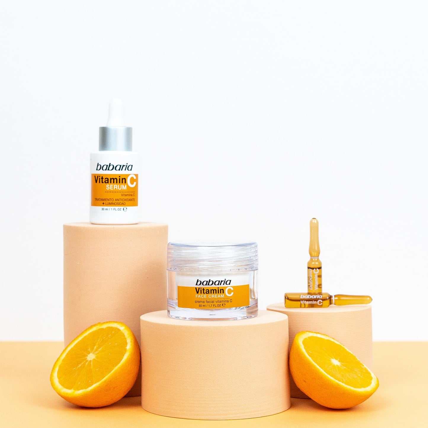 Babaria - Neceser Ritual Vitamina C, Rutina con Ampolla Facial 2 ml, Sérum 30 ml y Crema Facial 50 ml