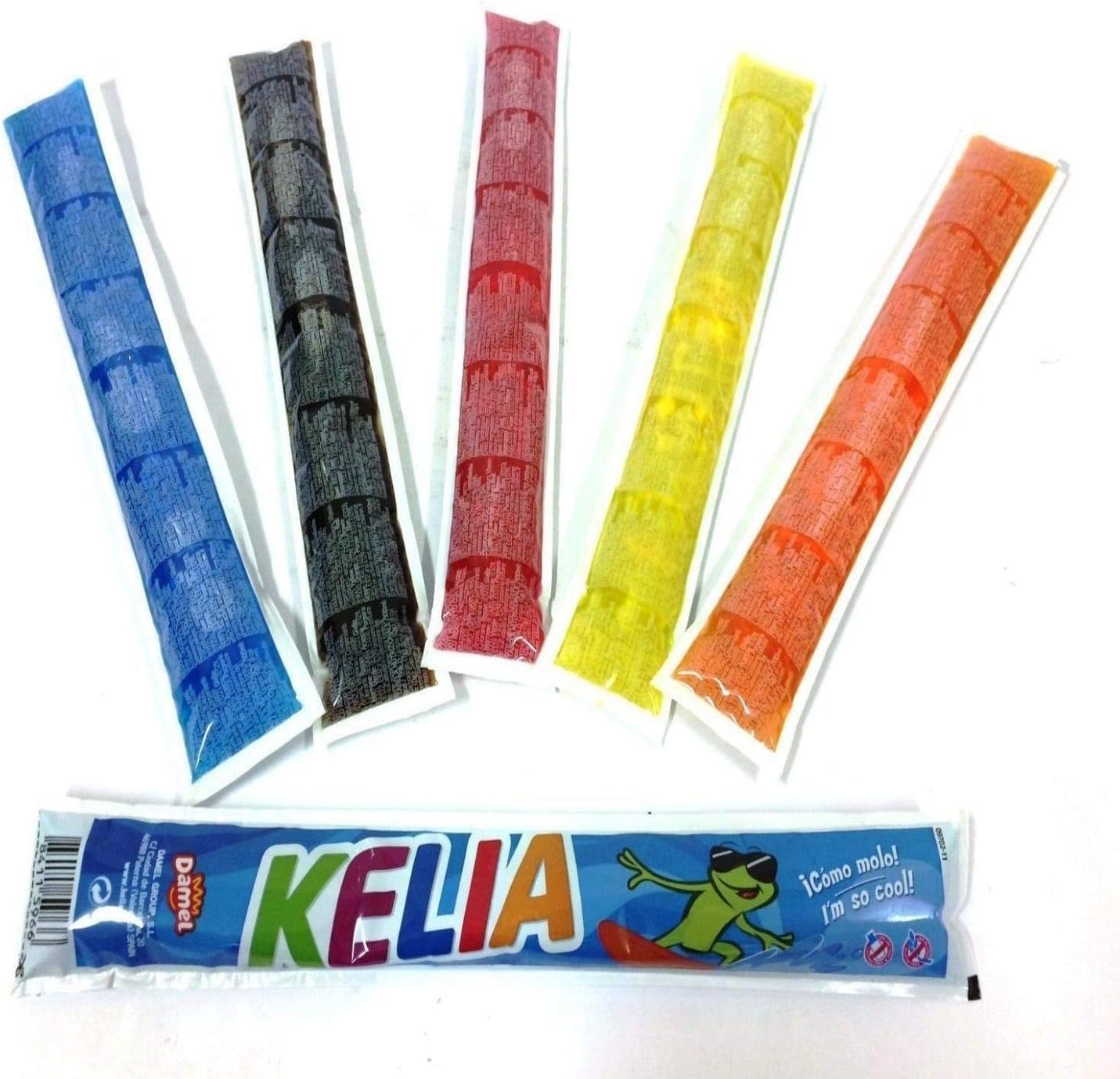 Flash Helado Kelia Palotes - Pack de 60 Polos Congelables | Sabores Variados: Cereza, Naranja, Fresa, Melocotón y Manzana | Apto para Veganos | Ideal para este Verano