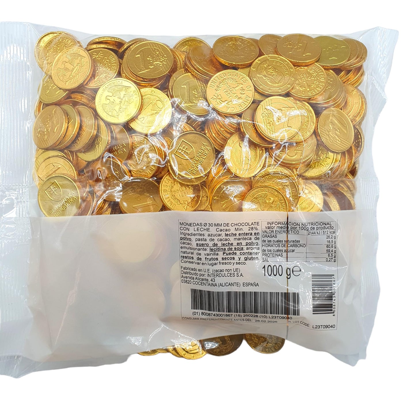 Monedas Chocolate 30 mm - 300 Unidades - Monedas de Chocolate con Leche