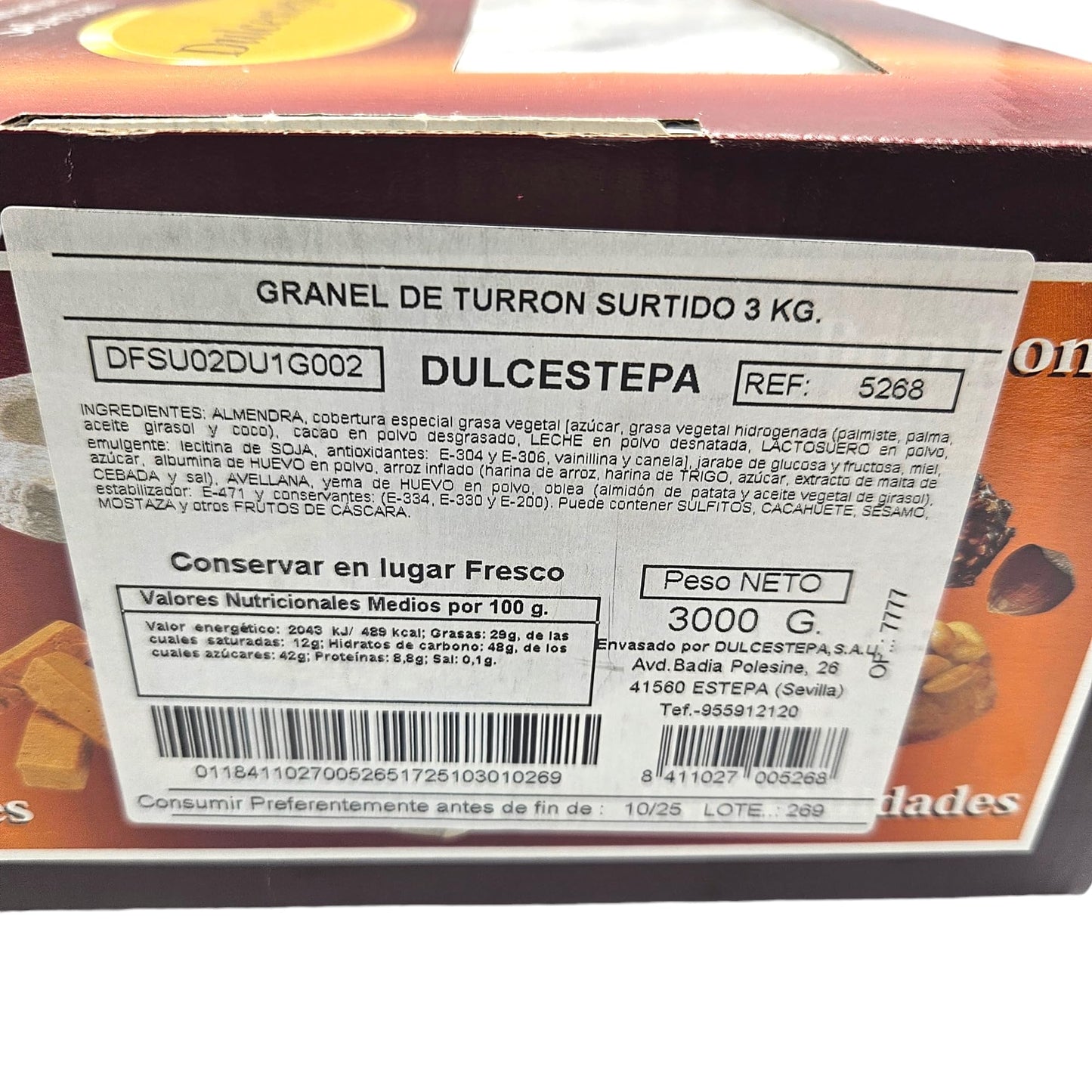 Mini Turron en Porciones Surtidos - Calidad Extra - 3 Kilos - Turrón Duro/Blando/Chocolate Almendra/Chocolate Crujiente