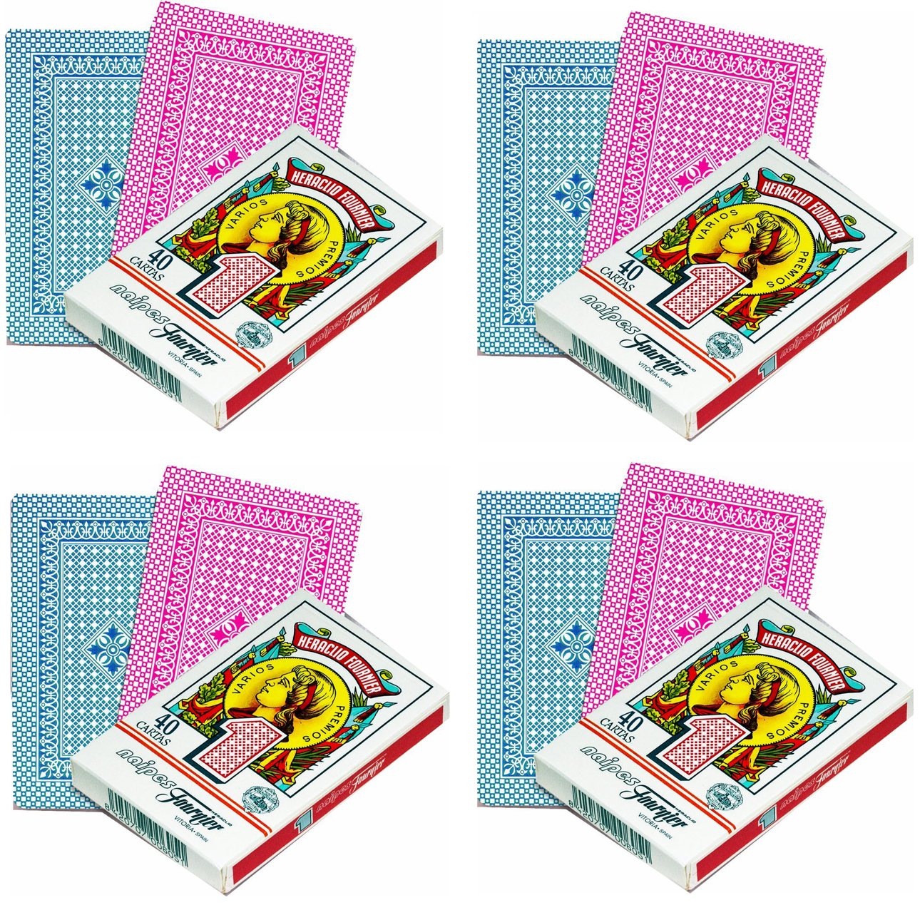Pack de 4 Baraja española. 40 Cartas. En Caja de cartón