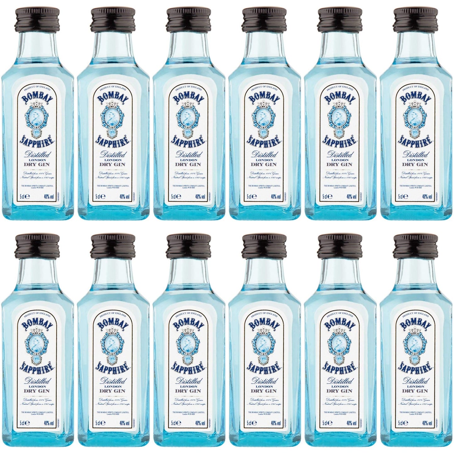 Bombay Sapphire London Dry Gin 5cl Miniature - 12 Pack