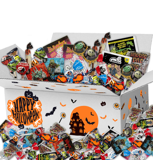 +200 Chuches Halloween Surtidas - Caja de Caramelos y Golosinas para Regalar + 1,3 Kg