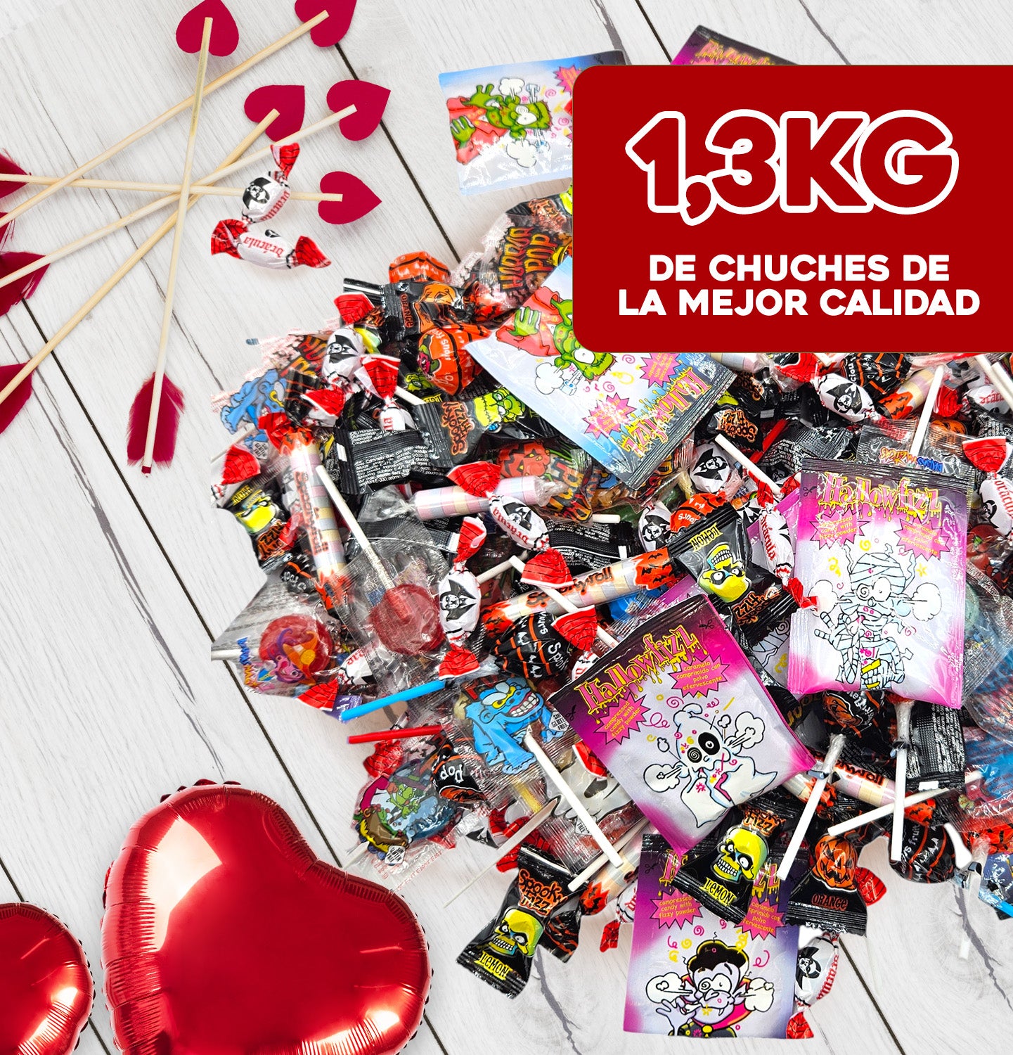 +150 Chuches Surtidas - Caja de Caramelos y Golosinas para Regalar + 1,3 Kg