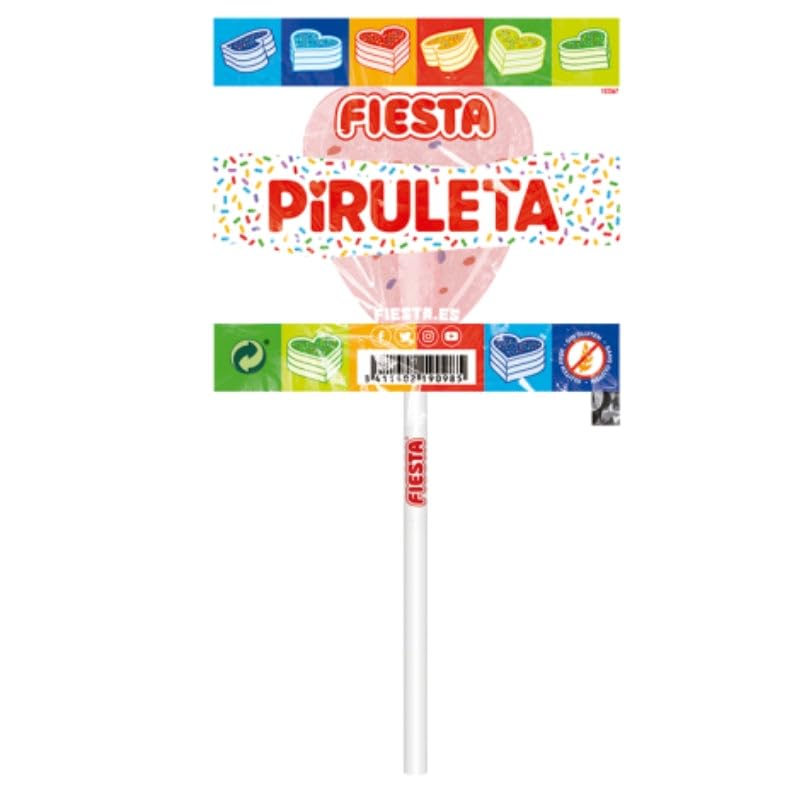 Piruletas Sandia Con Pepitas | FIESTA Caramelos | Caja Expositora 80 Unidades