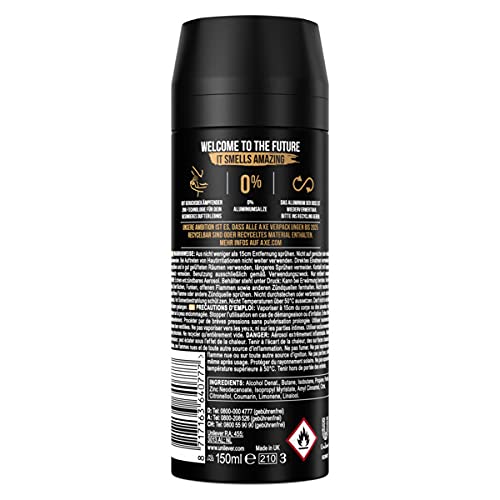 AXE Desodorante en aerosol Dark Temptation, 6 x 150 ml, desodorante en espray para hombre, sin sales de aluminio