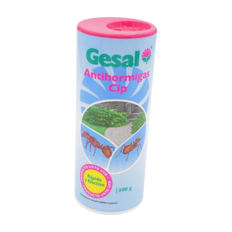 Gesal Insecticida AntiHormigas - 2 Botes x 500 g - Insecticida Suelo en Polvo Granulado Insectos Rastreros - Piretroide. Exterior e Interior. Hormigas, Cucarachas, Pulgas, Chinches, Garrapatas, Piojos