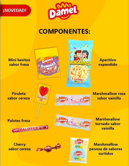 Bolsas Chuches Damel. 10 Conos Rellenos de Golosinas Damel. Ideal para Cumpleaéos o Celebraciones.