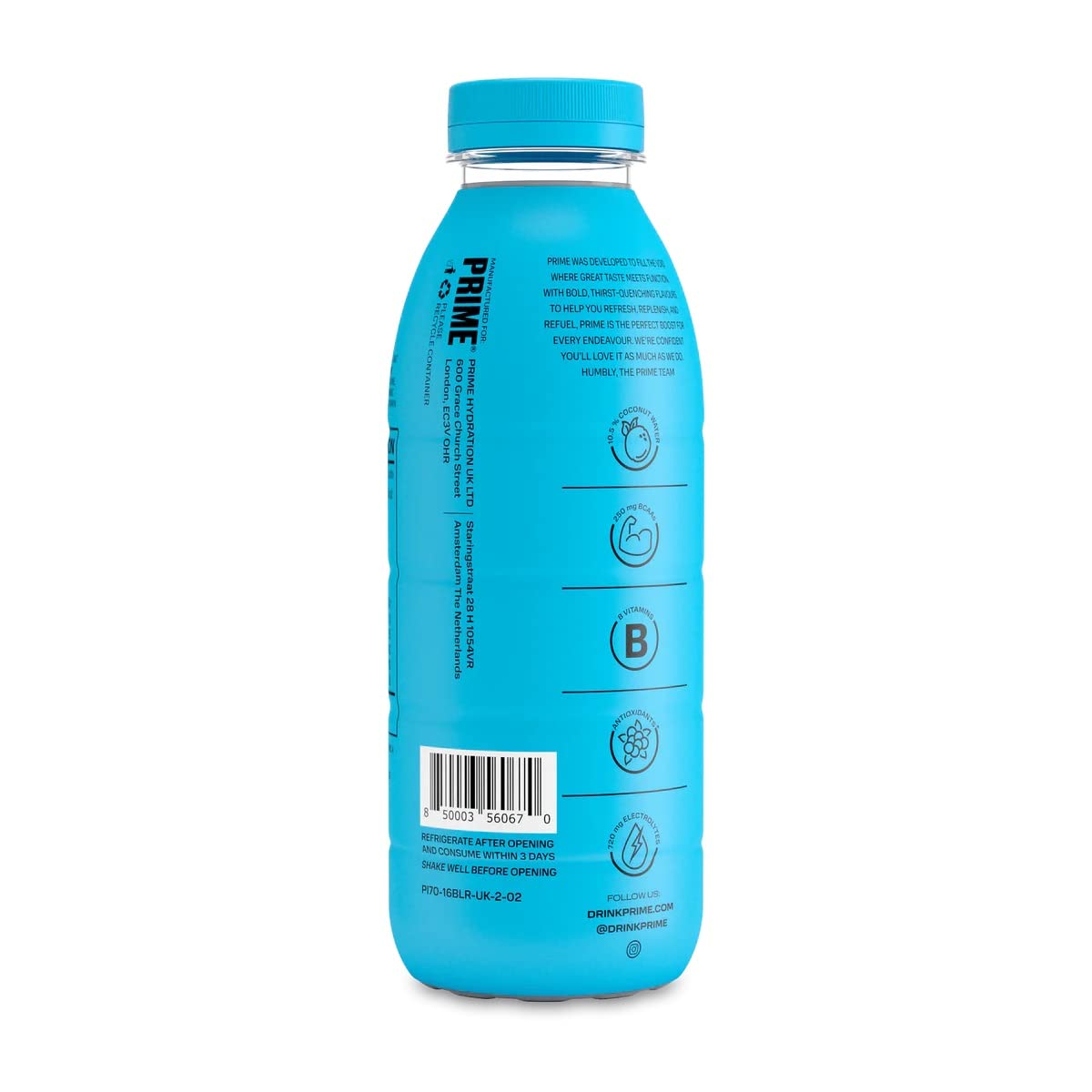 Prime Hydration - Bebida con sabor a aréndanos azules (500 ml)