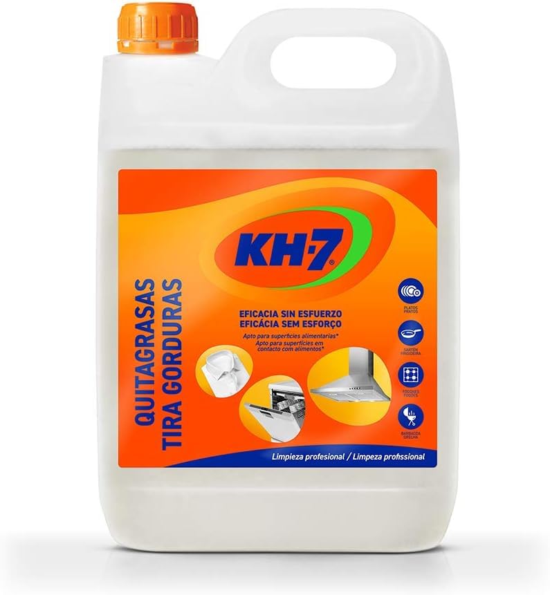 PACK Kh7 QuitaGrasas Desengrasante Profesional 5 Litros + Pistola Kh-7 Quitagrasas Citrico GRATIS 715 ml