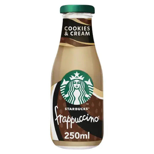 Starbucks Frappucino Cookies and Cream - Bebida de Cafe Starbucks - 8 Botellas x 250 ml