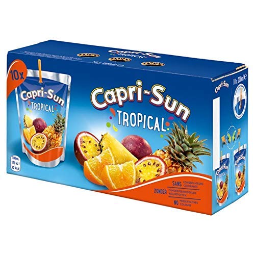 CAPRI SUN Tropical 10 x 20 cl - Deliciosa Bebida de Zumo de Frutas Tropicales, Sin Conservantes