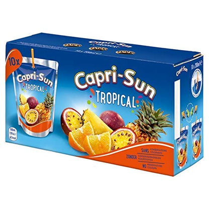 CAPRI SUN Tropical 10 x 20 cl - Deliciosa Bebida de Zumo de Frutas Tropicales, Sin Conservantes