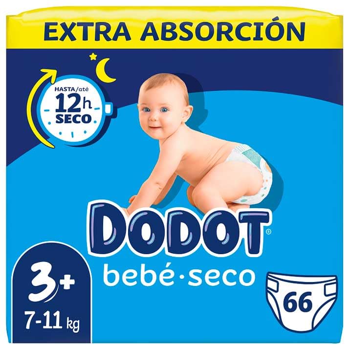 Dodot Bebé Seco Extra - Jumbo Pack Talla 3-66 uds.