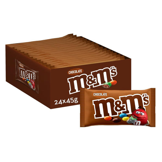 M&Ms Snack En Bolitas De Colores De Late Con Leche (Bolsitas X 45g), Choco, 24 Unidad