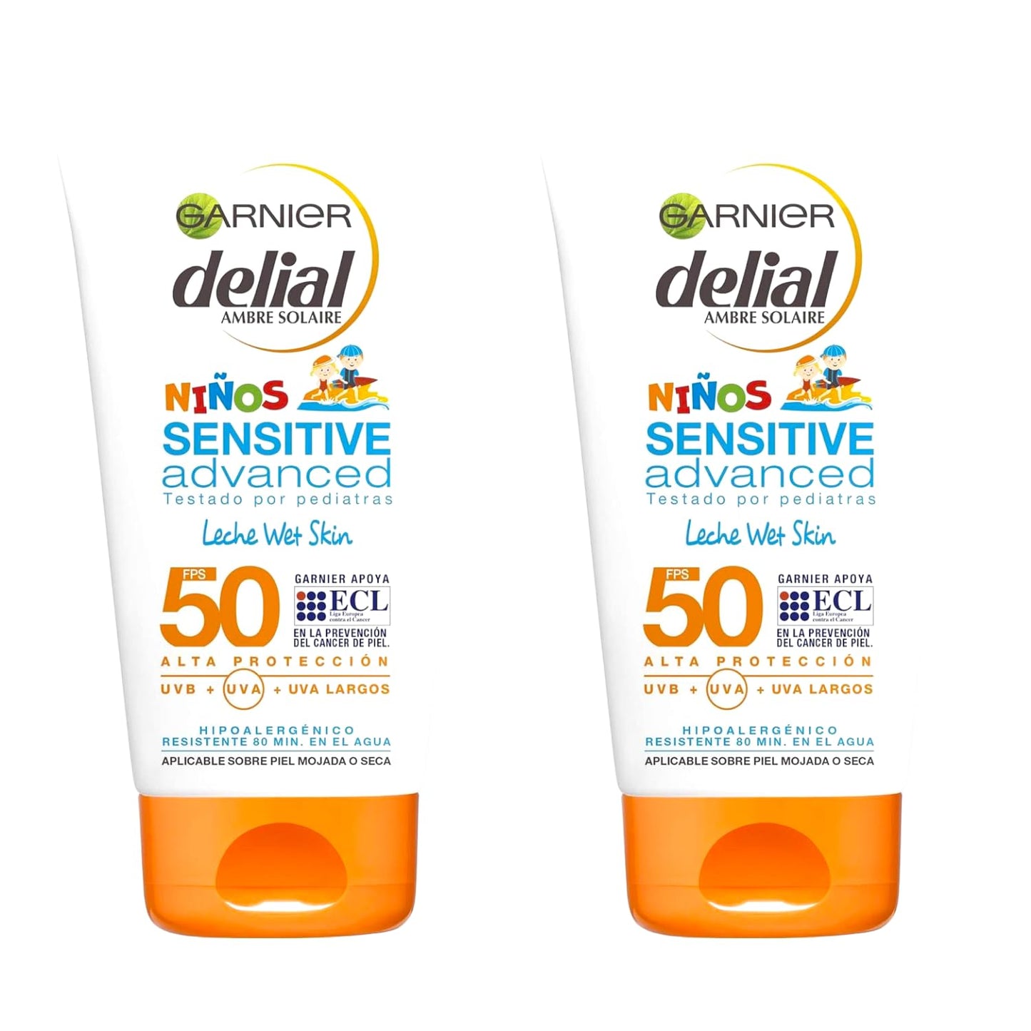 Protector Solar Delial Kids - IP50 - Pack de 2 Unid - Tubo 150 ml - Delial Ni?os Sensitive Advanced