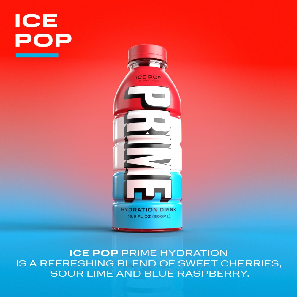 Prime Hydration Drink Sabor "Ice Pop" (paquete de 12)