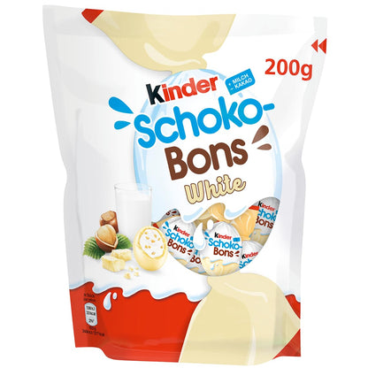 Huevos Kinder Shocobons White - Blancos - Caja con 5 Bolsas de 200 gramos de Kinder ShocoBons Chocolate BLANCO - 165 Huevos Kinder ShocoBons