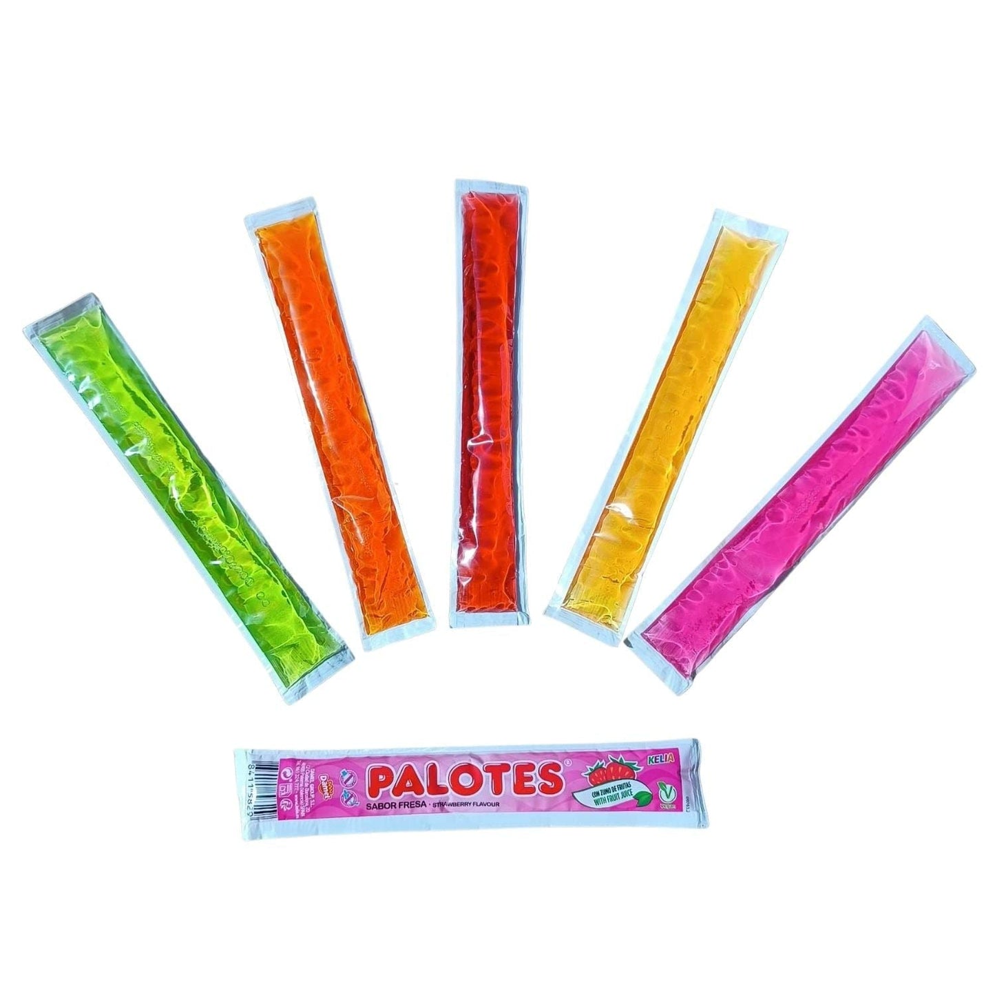 Palotes Kelia - Polo Flash Para Congelar En Casa | 180 Unidades de 45ml | Apto para Veganos | Sabores: Cereza, Naranja, Fresa, Melocotén y Manzana