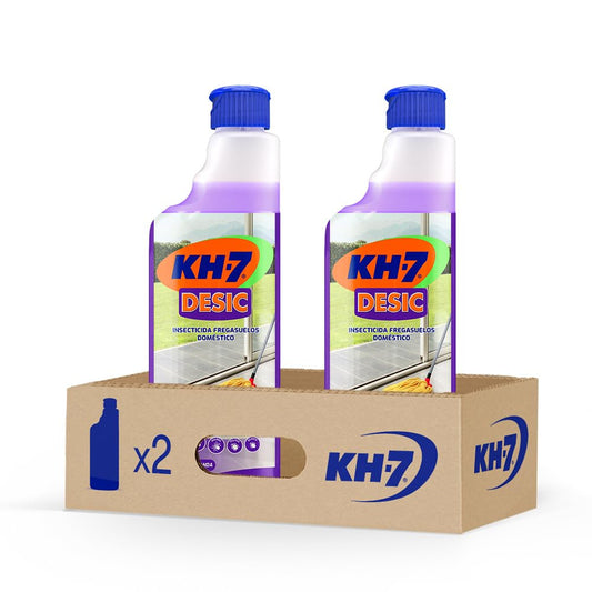 KH-7 Desic Insecticida, Elimina insectos rastreros en tu Hogar, Efectivo frente a Hormigas, Aroma Lavanda Duradero, Pack de 2 x 750mL, El embalaje puede variar