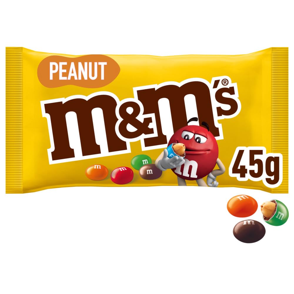 M&M's Peanuts Snack en Bolitas de Colores con Cacahuete y Chocolate con Leche (24 x 45g)