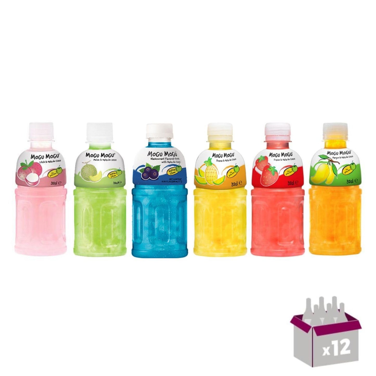 Mogu Mogu - Litchi - Melén - Grosella - Piéa - Fresa - Mango - 12x32cl