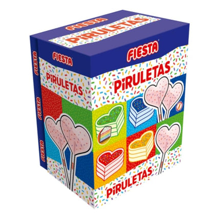 Piruletas Sandia Con Pepitas | FIESTA Caramelos | Caja Expositora 80 Unidades