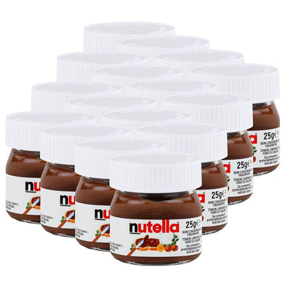 Ferrero Nutella - Juego de 16 tarros pequeéos de 25 g, para untar, crema de nugatos, chocolate