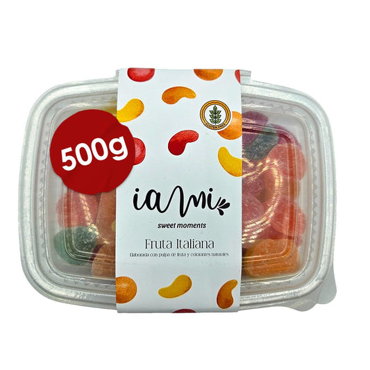 Fruta Italiana - Pack de 500 gr - Sin Gluten - Sabores Surtidos - Elaborada con Pulpa de Fruta - Jalea de Fruta - IAMI