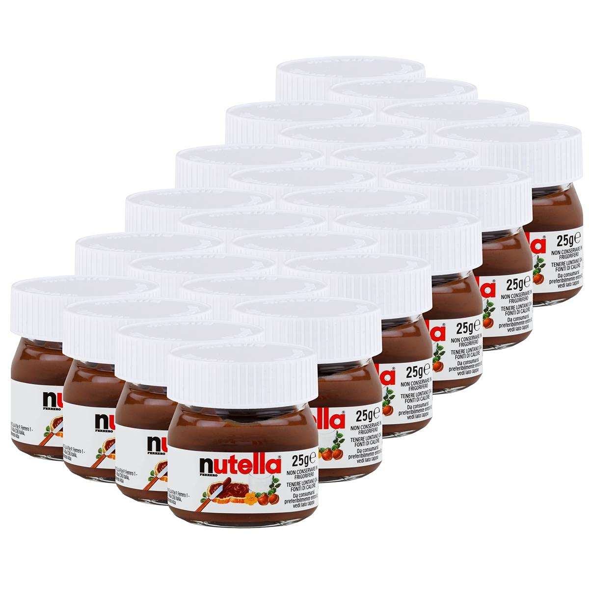 Ferrero Nutella - Juego de 24 vasos de 25 g para untar, crema de nueces, chocolate