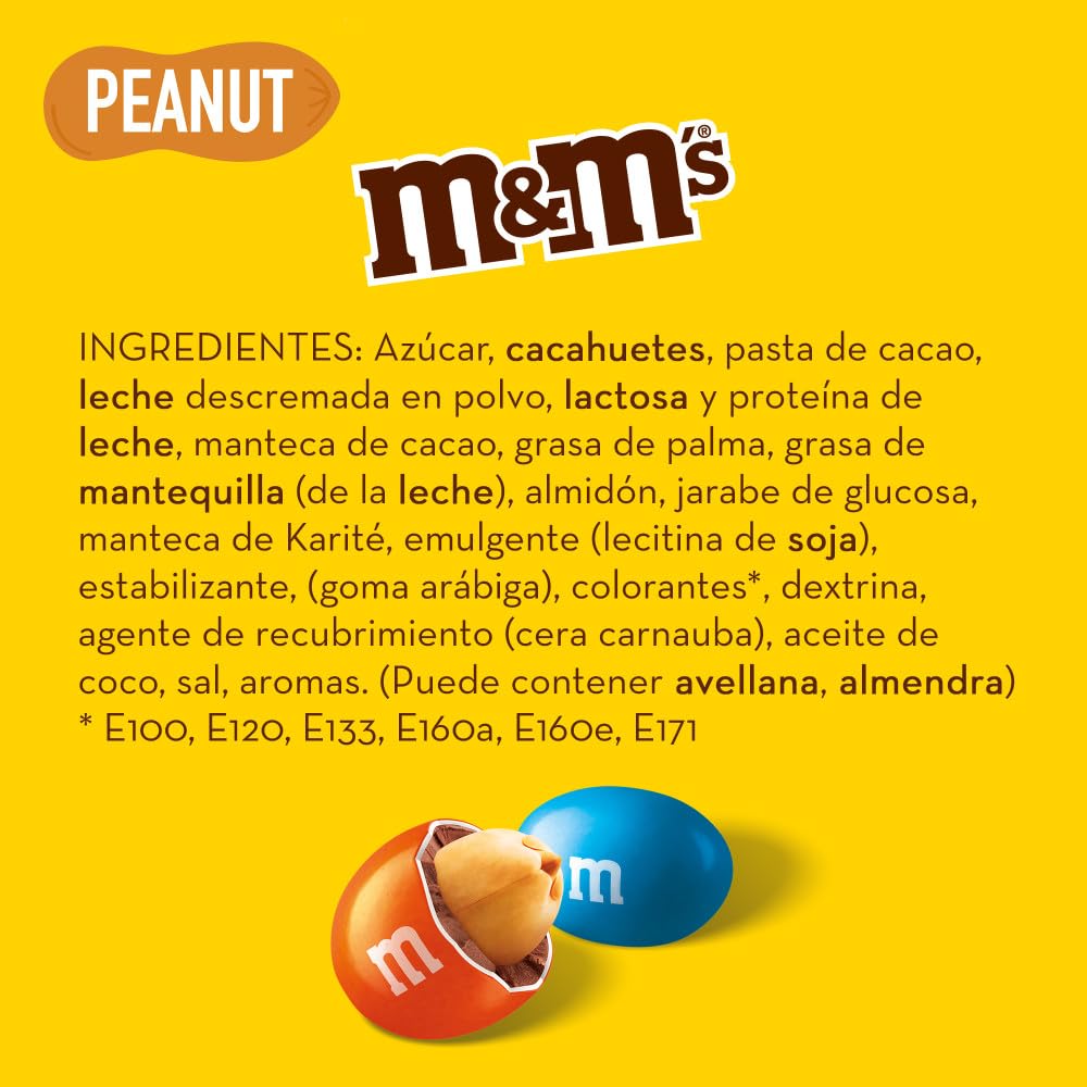 M&M's Peanuts Snack en Bolitas de Colores con Cacahuete y Chocolate con Leche (24 x 45g)