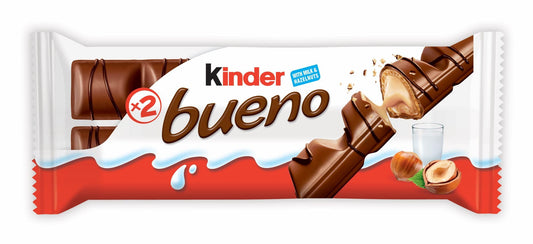 Kinder Bueno Pack de 15X43g: Deliciosas Barritas de Chocolate con Avellanas 645g