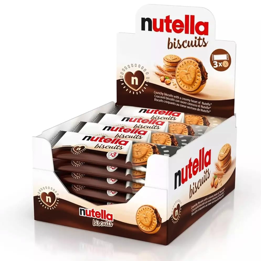 Nutella Biscuits T3 - Caja 28 paquetes - 3 Galletas Nutella Biscuits en Cada Paquete - Nutella Buscuits