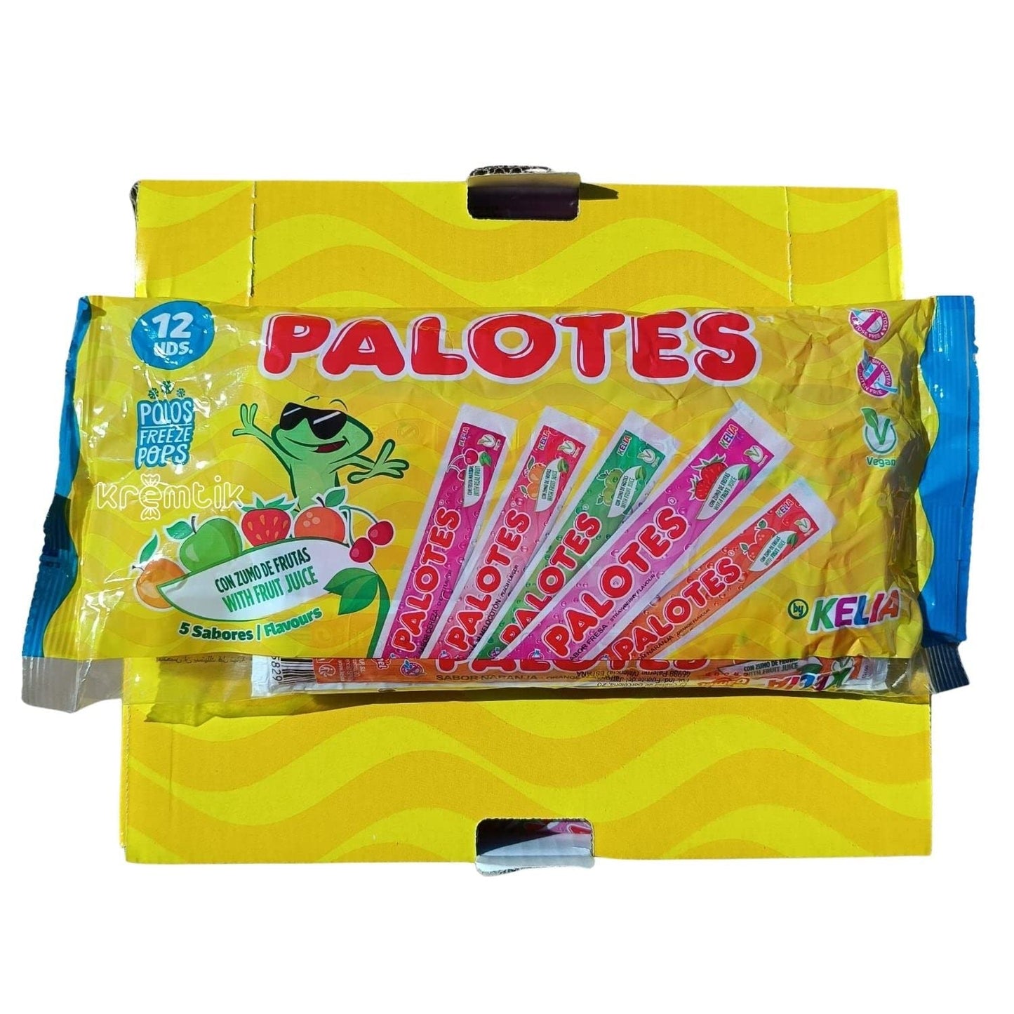 Palotes Kelia - Polo Flash Para Congelar En Casa | 180 Unidades de 45ml | Apto para Veganos | Sabores: Cereza, Naranja, Fresa, Melocotén y Manzana