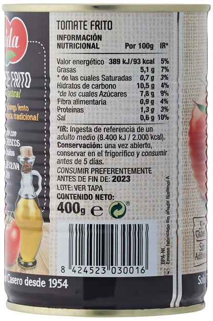 Hida Tomate Frito 400g x 6 Latas - Total: 2400 g