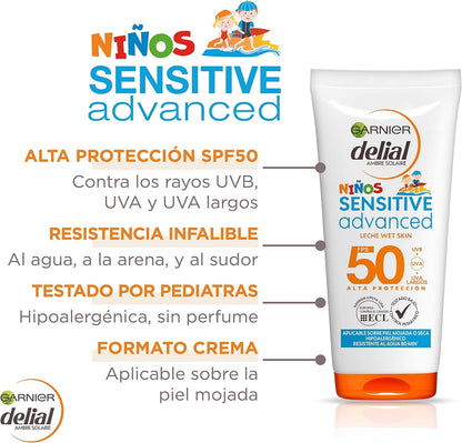 Protector Solar Delial Kids - IP50 - Pack de 2 Unid - Tubo 150 ml - Delial Ni?os Sensitive Advanced