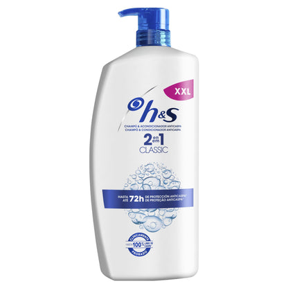 H&S Champú Y Acondicionador Anticaspa 2in1 Classic, Hasta Un 100 % Libre De Caspa, 1000 ml